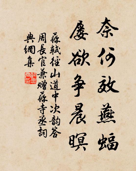 苏轼奈何效燕蝠，屡欲争晨暝书法作品欣赏