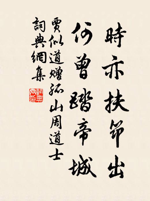 贾似道时亦扶筇出，何曾踏帝城书法作品欣赏