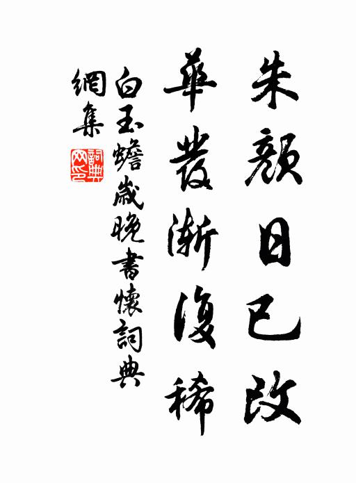 白玉蟾朱颜日已改，华发渐复稀书法作品欣赏