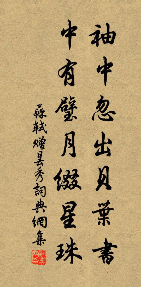 苏轼袖中忽出贝叶书，中有璧月缀星珠书法作品欣赏