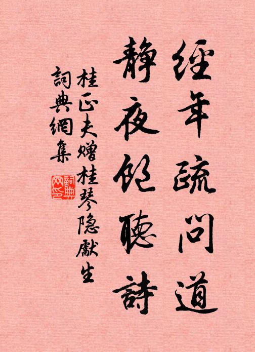桂正夫经年疏问道，静夜饱听诗书法作品欣赏