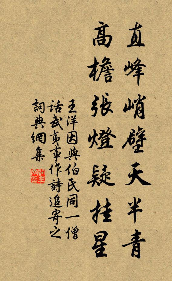 王洋直峰峭壁天半青,高檐张灯疑挂星书法作品欣赏