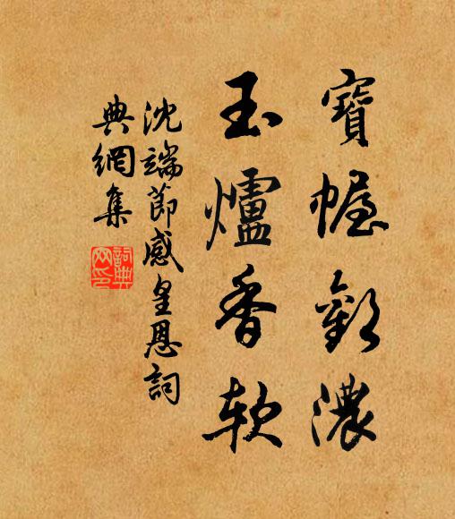 沈端节宝幄欢浓，玉炉香软书法作品欣赏