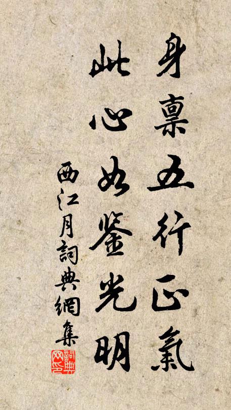 佚名身禀五行正气，此心如鉴光明书法作品欣赏