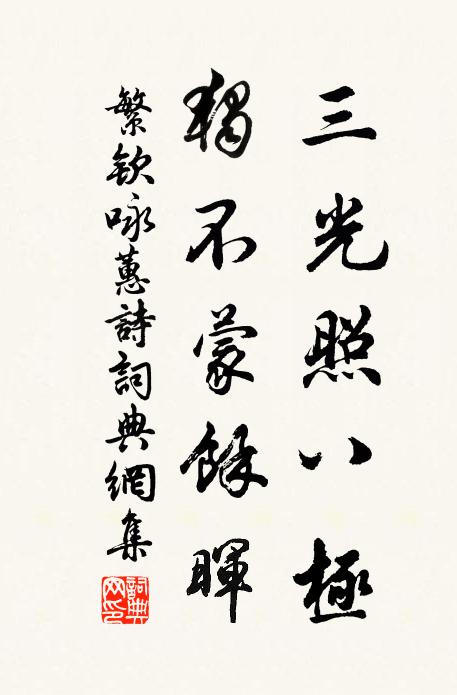 繁钦三光照八极，独不蒙余晖书法作品欣赏
