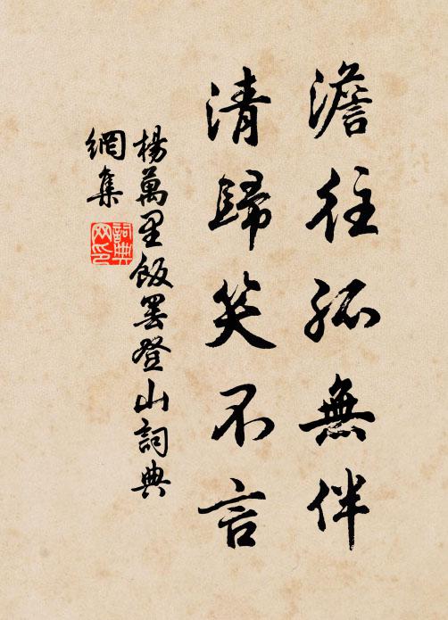 杨万里澹往孤无伴，清归笑不言书法作品欣赏