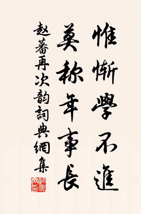 赵蕃惟惭学不进，莫称年事长书法作品欣赏