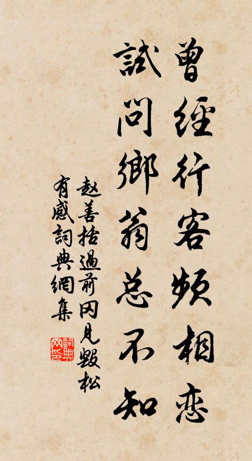 赵善括曾经行客频相恋，试问乡翁总不知书法作品欣赏