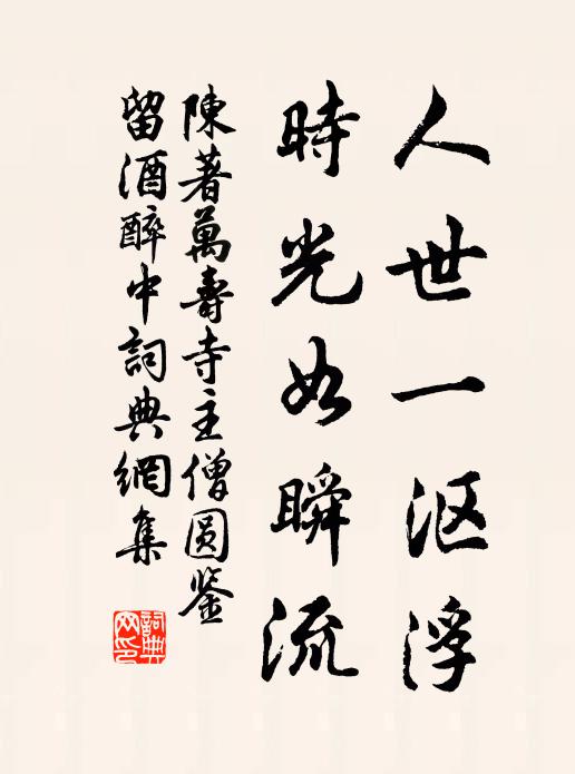 陈著人世一沤浮，时光如瞬流书法作品欣赏