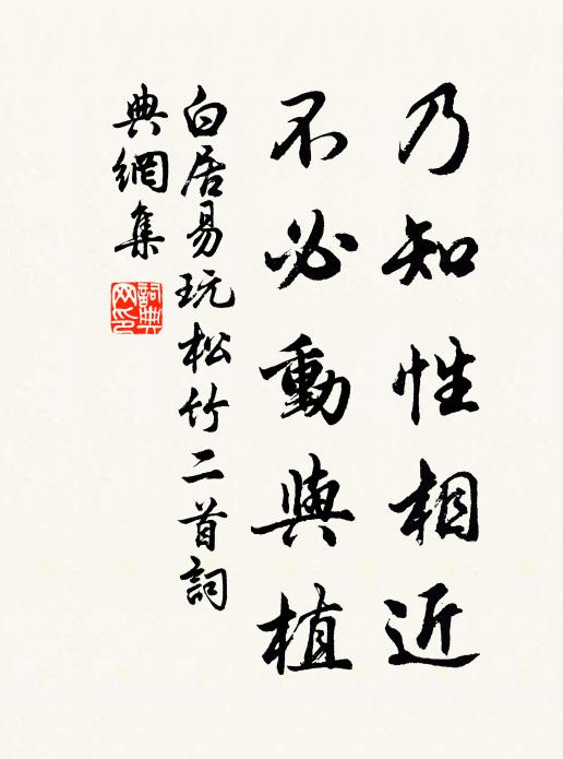 白居易乃知性相近，不必动与植书法作品欣赏