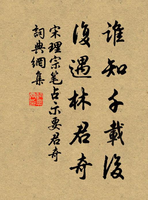 宋理宗谁知千载后，复遇林君奇书法作品欣赏