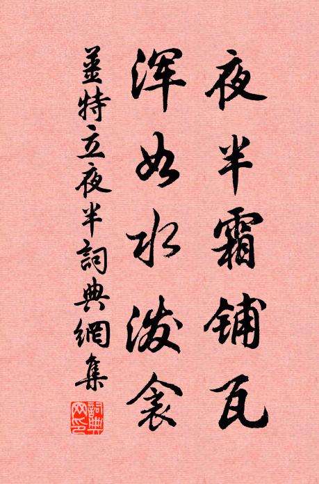 姜特立夜半霜铺瓦，浑如水泼衾书法作品欣赏