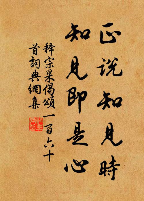 释宗杲正说知见时，知见即是心书法作品欣赏