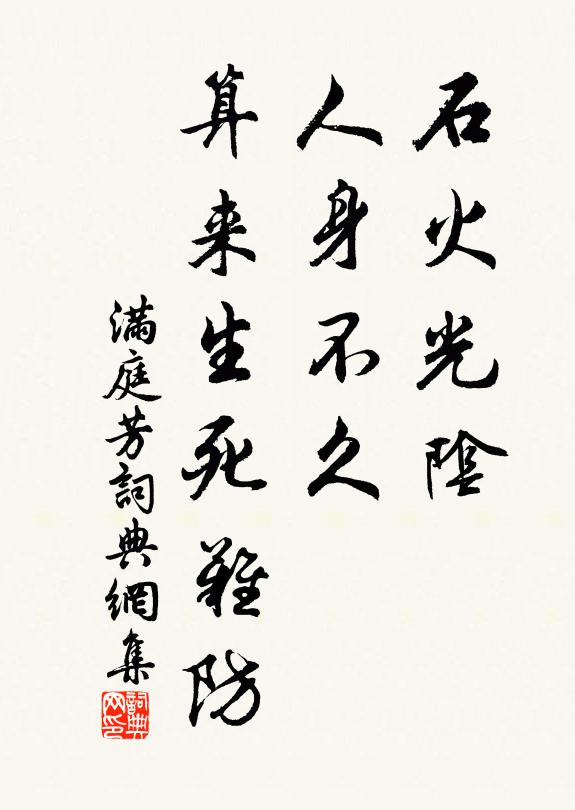 佚名石火光阴，人身不久，算来生死难防书法作品欣赏