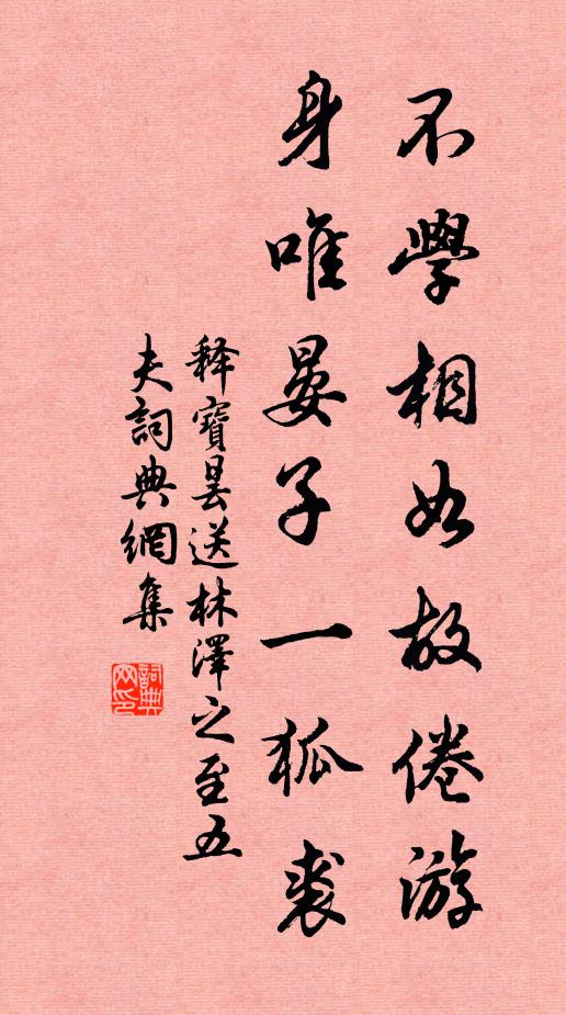释宝昙不学相如故倦游，身唯晏子一狐裘书法作品欣赏