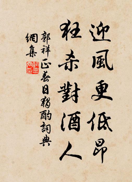郭祥正迎风更低昂，狂杀对酒人书法作品欣赏