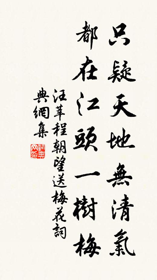 汪莘只疑天地无清气，都在江头一树梅书法作品欣赏