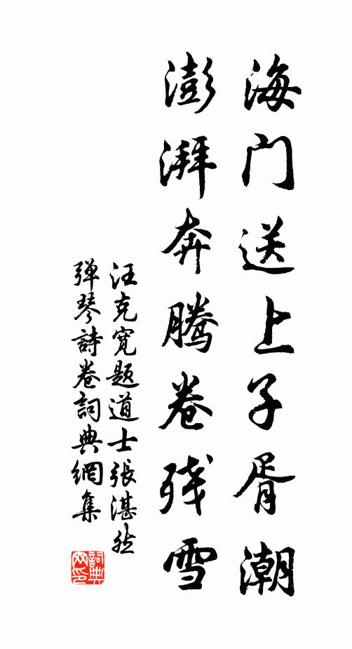 汪克宽海门送上子胥潮，澎湃奔腾卷残雪书法作品欣赏