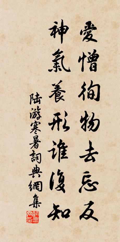 陆游爱憎徇物去忘反，神气养形谁复知书法作品欣赏