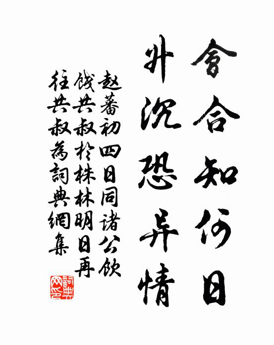 赵蕃会合知何日，升沉恐异情书法作品欣赏