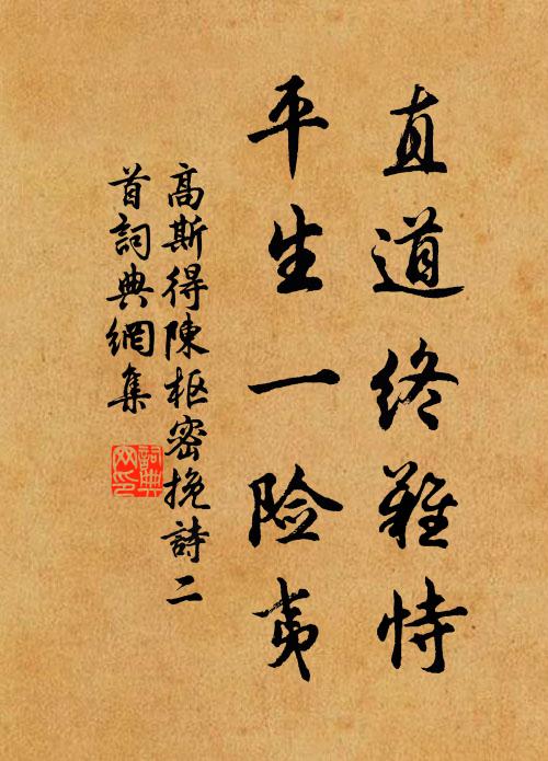 高斯得直道终难恃，平生一险夷书法作品欣赏