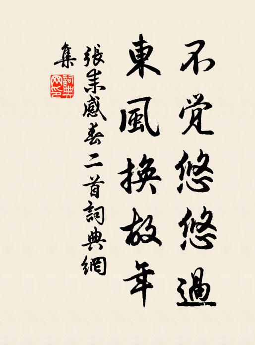 张耒不觉悠悠过，东风换故年书法作品欣赏