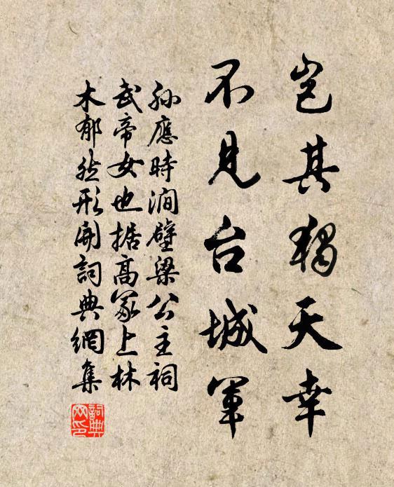 孙应时岂其独天幸，不见台城军书法作品欣赏