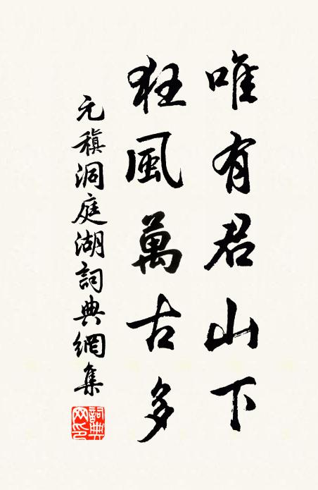 元稹唯有君山下，狂风万古多书法作品欣赏