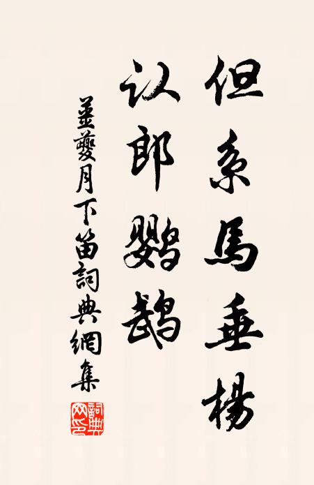 姜夔但系马垂杨，认郎鹦鹉书法作品欣赏