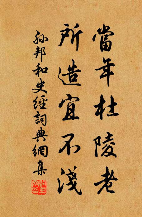 孙邦当年杜陵老,所造宜不浅书法作品欣赏