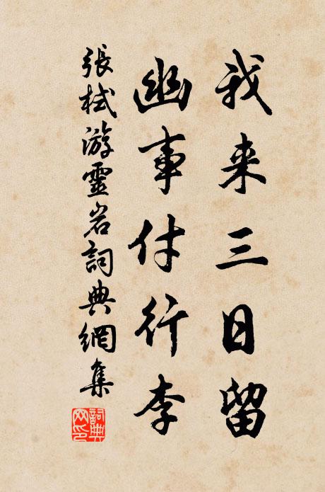 张栻我来三日留，幽事付行李书法作品欣赏