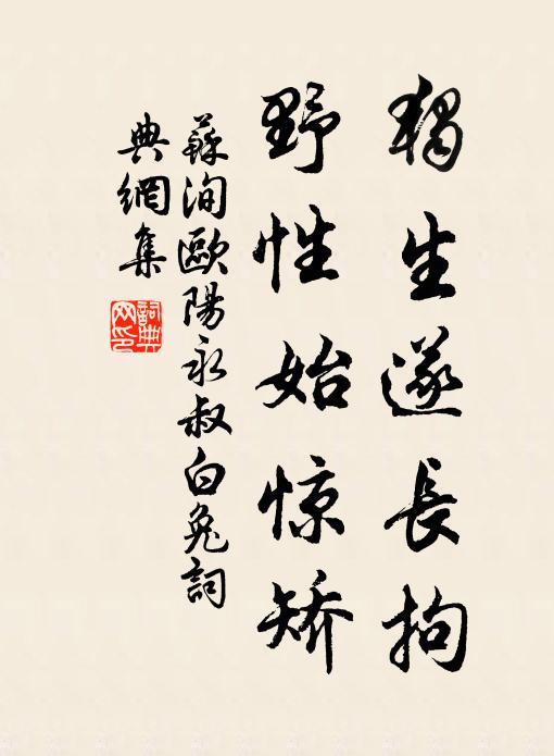 苏洵独生遂长拘，野性始惊矫书法作品欣赏