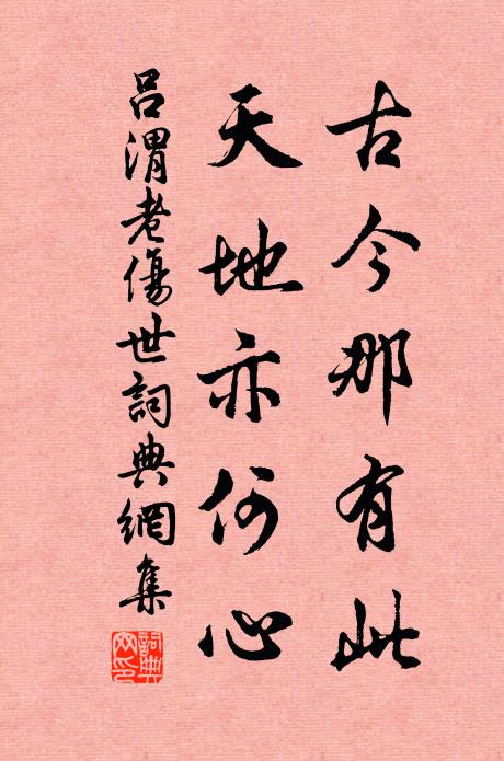 吕渭老古今那有此，天地亦何心书法作品欣赏