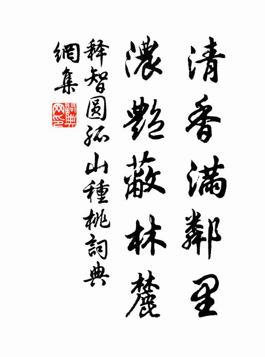 释智圆清香满邻里，浓艳蔽林麓书法作品欣赏