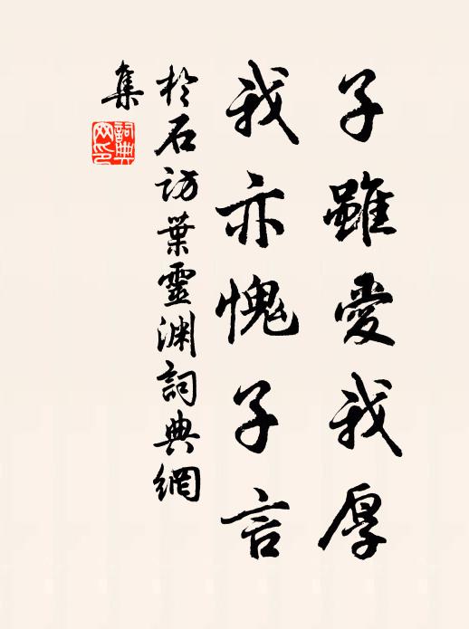 于石子虽爱我厚,我亦愧子言书法作品欣赏