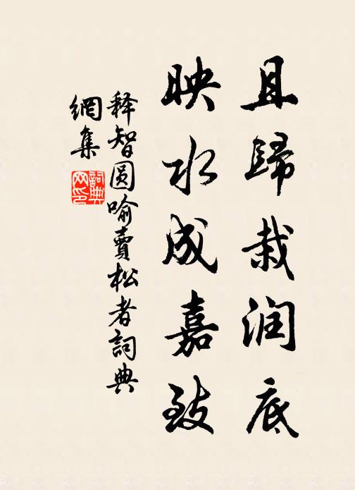 释智圆且归栽润底，映水成嘉致书法作品欣赏