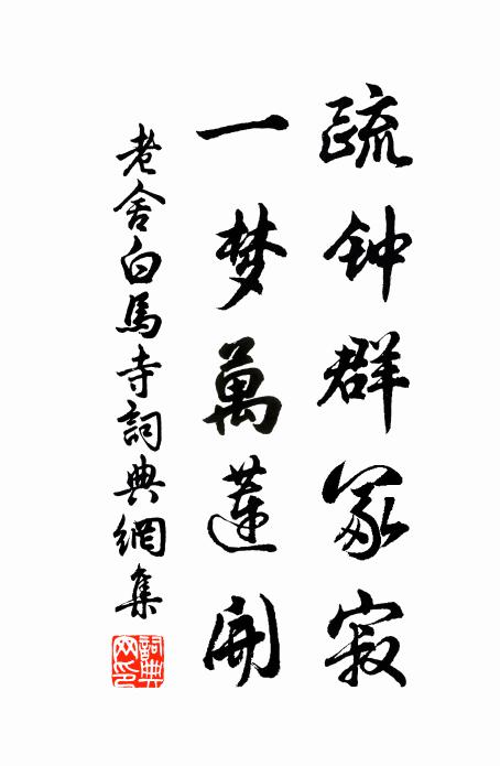 老舍疏钟群冢寂，一梦万莲开书法作品欣赏