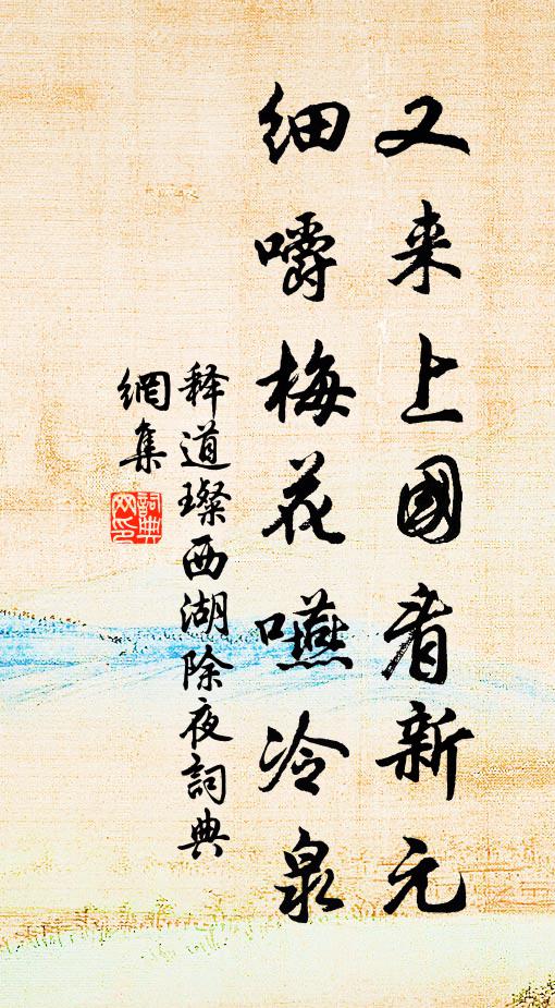 释道璨又来上国看新元，细嚼梅花嚥冷泉书法作品欣赏