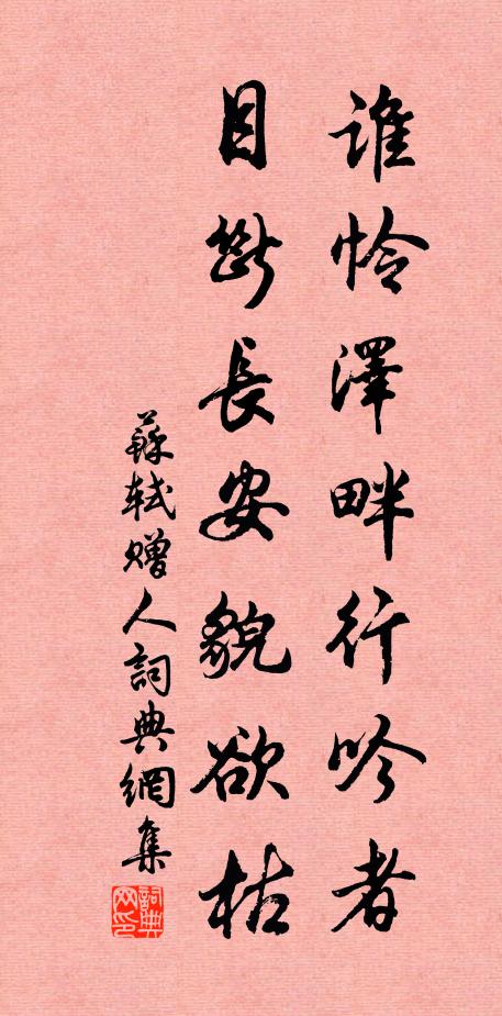 苏轼谁怜泽畔行吟者，目断长安貌欲枯书法作品欣赏