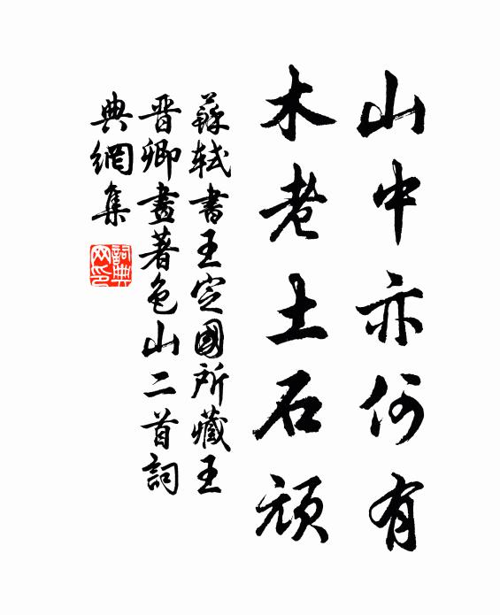 苏轼山中亦何有，木老土石顽书法作品欣赏