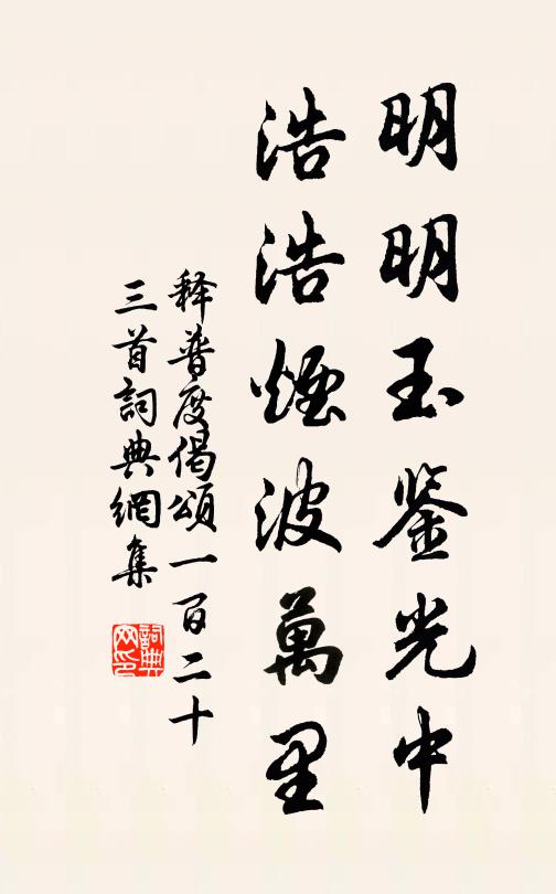 释普度明明玉鉴光中，浩浩烟波万里书法作品欣赏