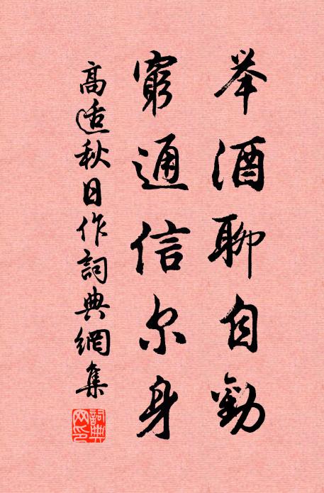高适举酒聊自劝，穷通信尔身书法作品欣赏