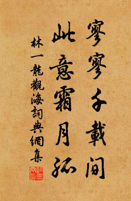 林一龙寥寥千载间，此意霜月孤书法作品欣赏
