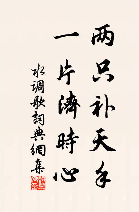 佚名两只补天手，一片济时心书法作品欣赏