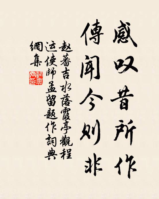 赵蕃感叹昔所作，传闻今则非书法作品欣赏