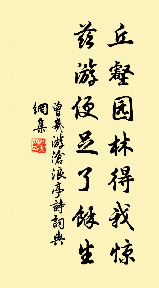 曾几丘壑园林得我惊，兹游便足了馀生书法作品欣赏