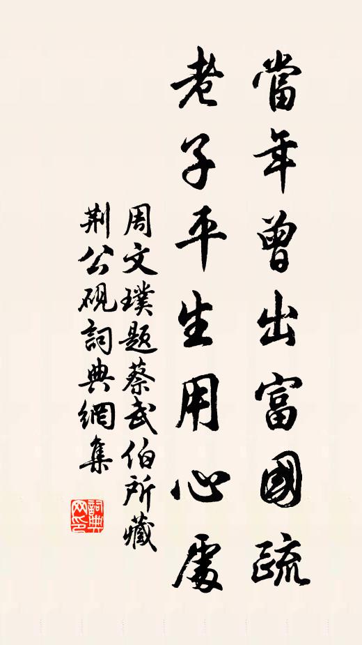 周文璞当年曾出富国疏，老子平生用心处书法作品欣赏