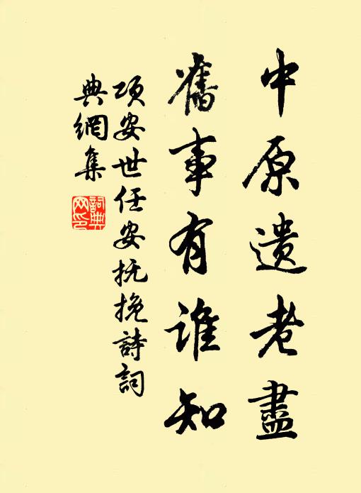 项安世中原遗老尽,旧事有谁知书法作品欣赏
