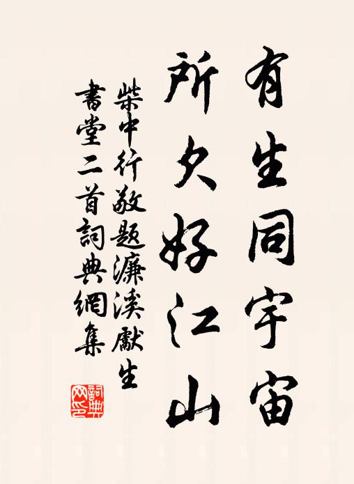 柴中行有生同宇宙，所欠好江山书法作品欣赏
