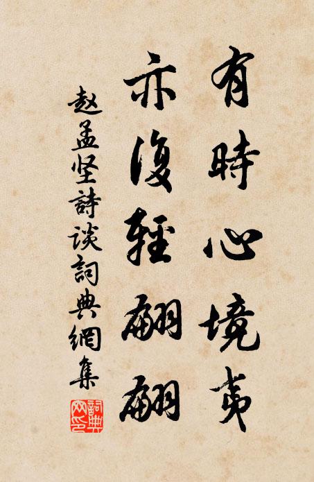赵孟坚有时心境夷，亦复轻翩翩书法作品欣赏